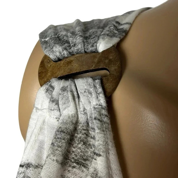 Vintage beach cover,NWT women SM -LG Handkerchief hem,sleeveless,boat neck,wood - Picture 5 of 12